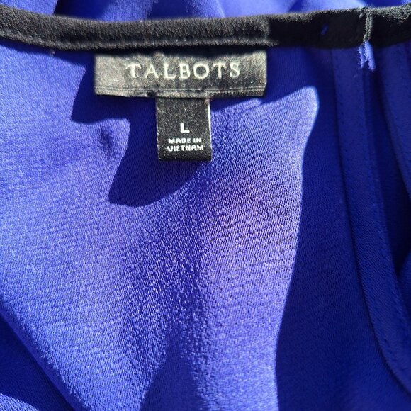 Talbots Purple Tunic Top Black Trim Large - Picture 7 of 8